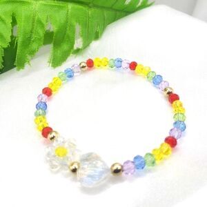 Brand New Rainbow Colour Bead Crystal Lucky Bracelet